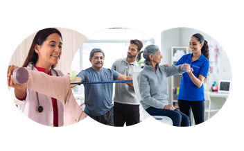 Certified physiotherapy specialist visiting a patient's home